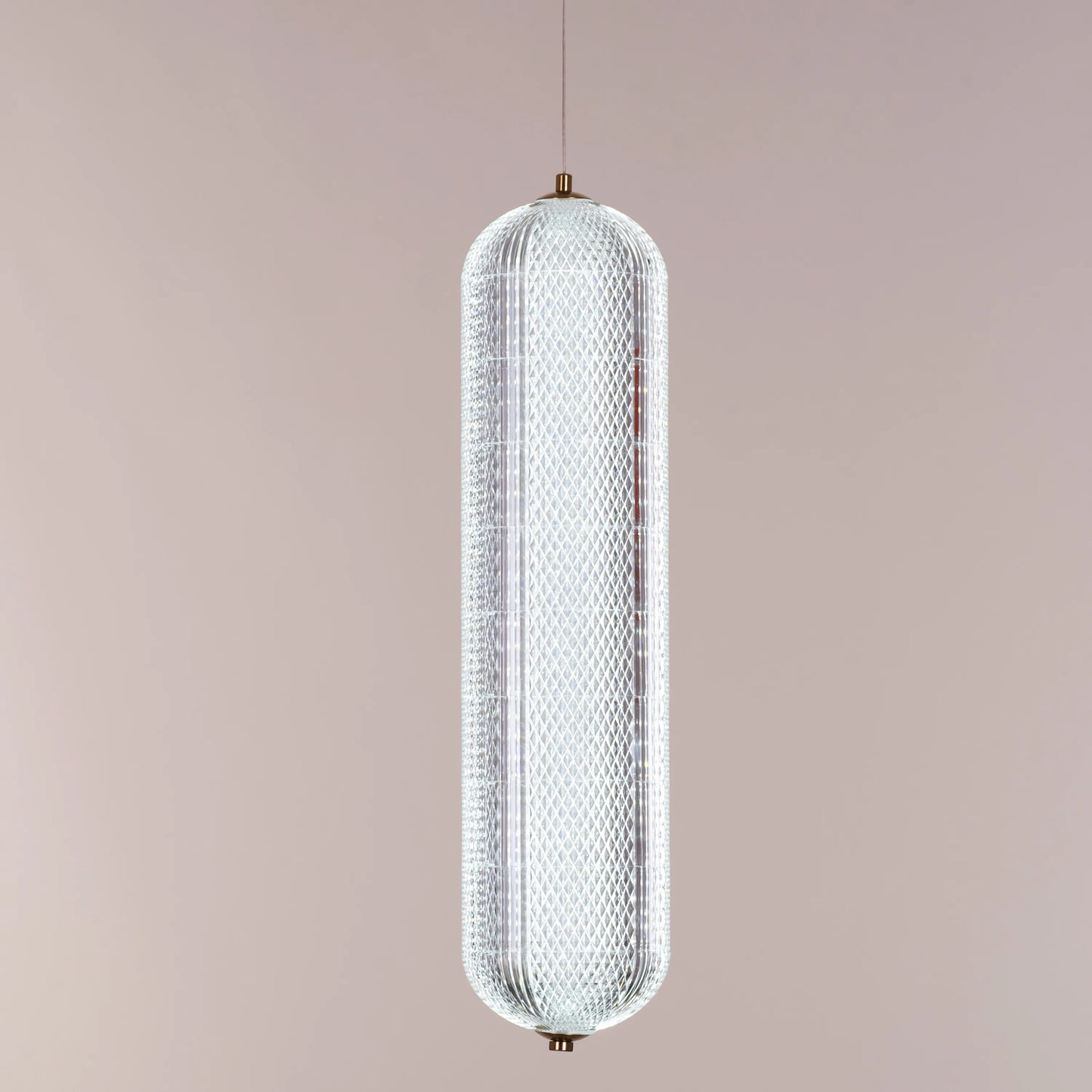 Yellow Diamond (Dimmable LED with Remote Control) Textured Glass Pendant Light