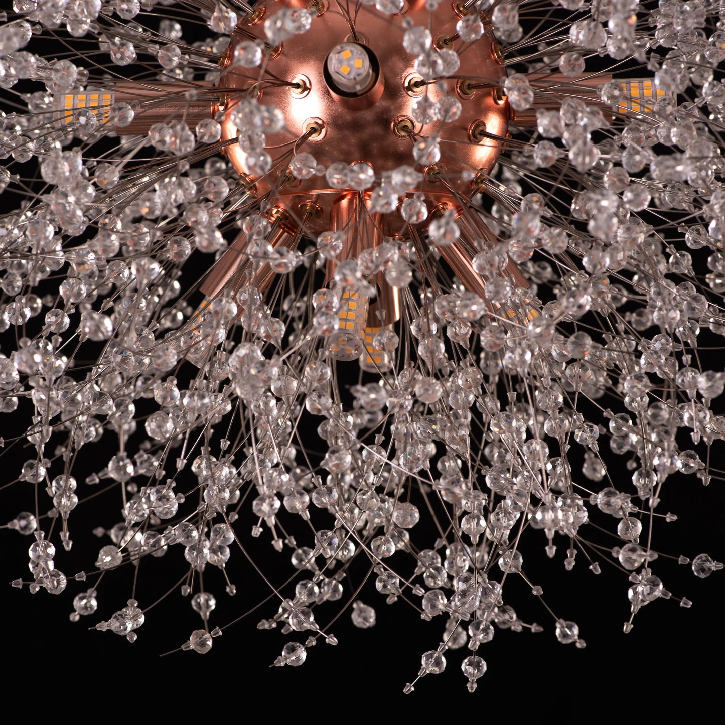 Touch The Clouds (Round, Rose Gold) Crystal Chandelier