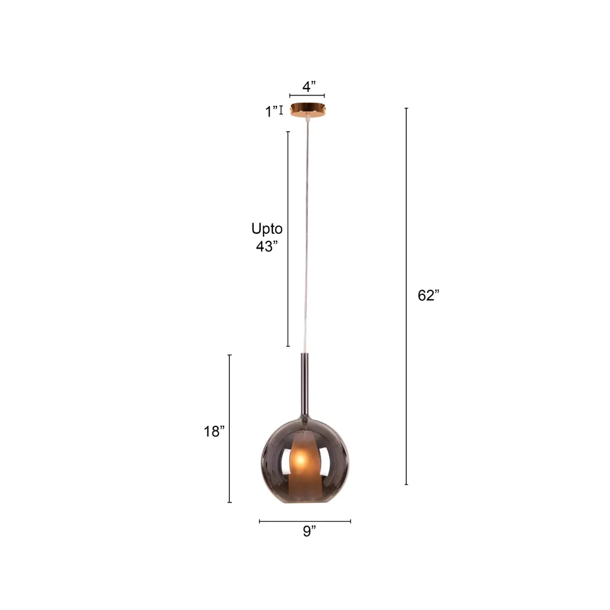 First Sign (Smokey Grey) Glass Pendant Light