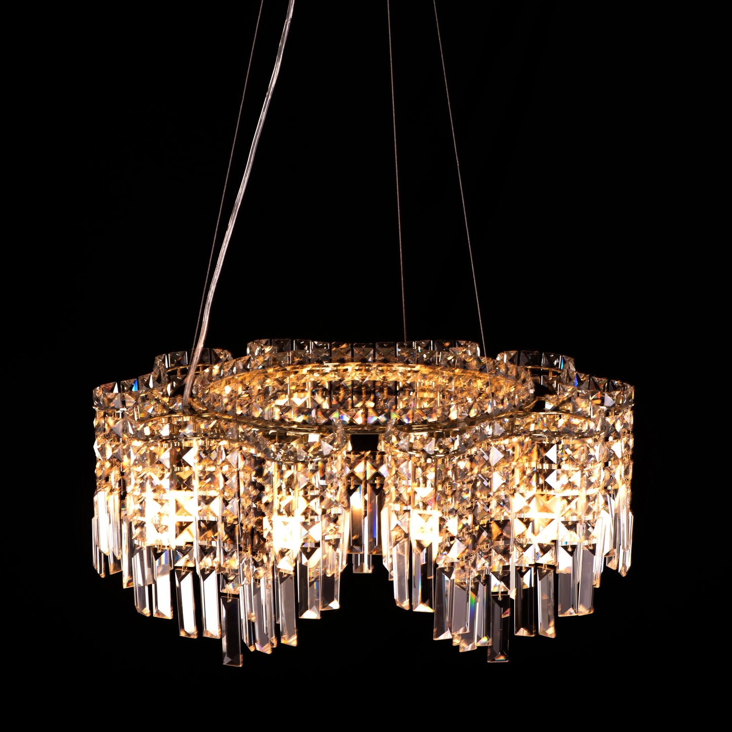 Through The Fire (Round, Gold) Crystal Chandelier