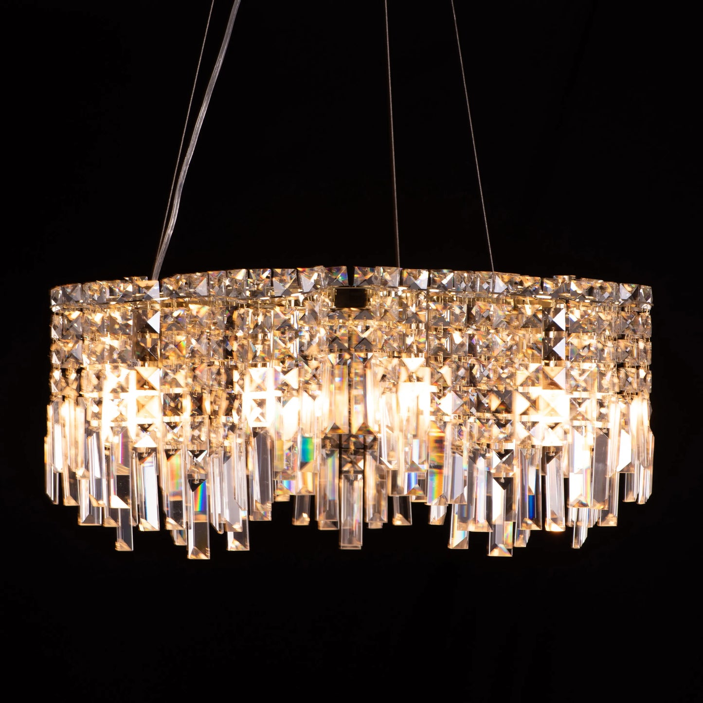 Through The Fire (Round, Gold) Crystal Chandelier