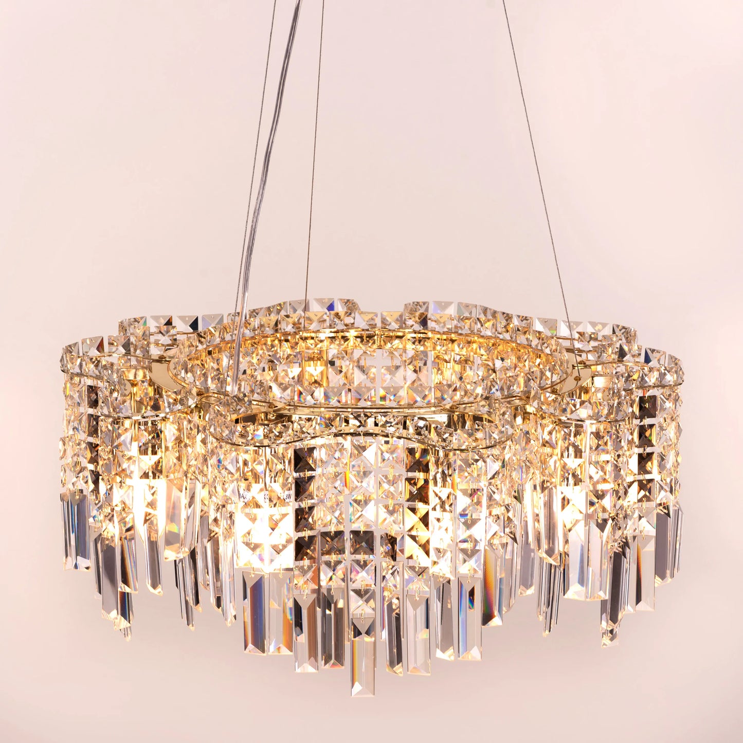 Through The Fire (Round, Gold) Crystal Chandelier