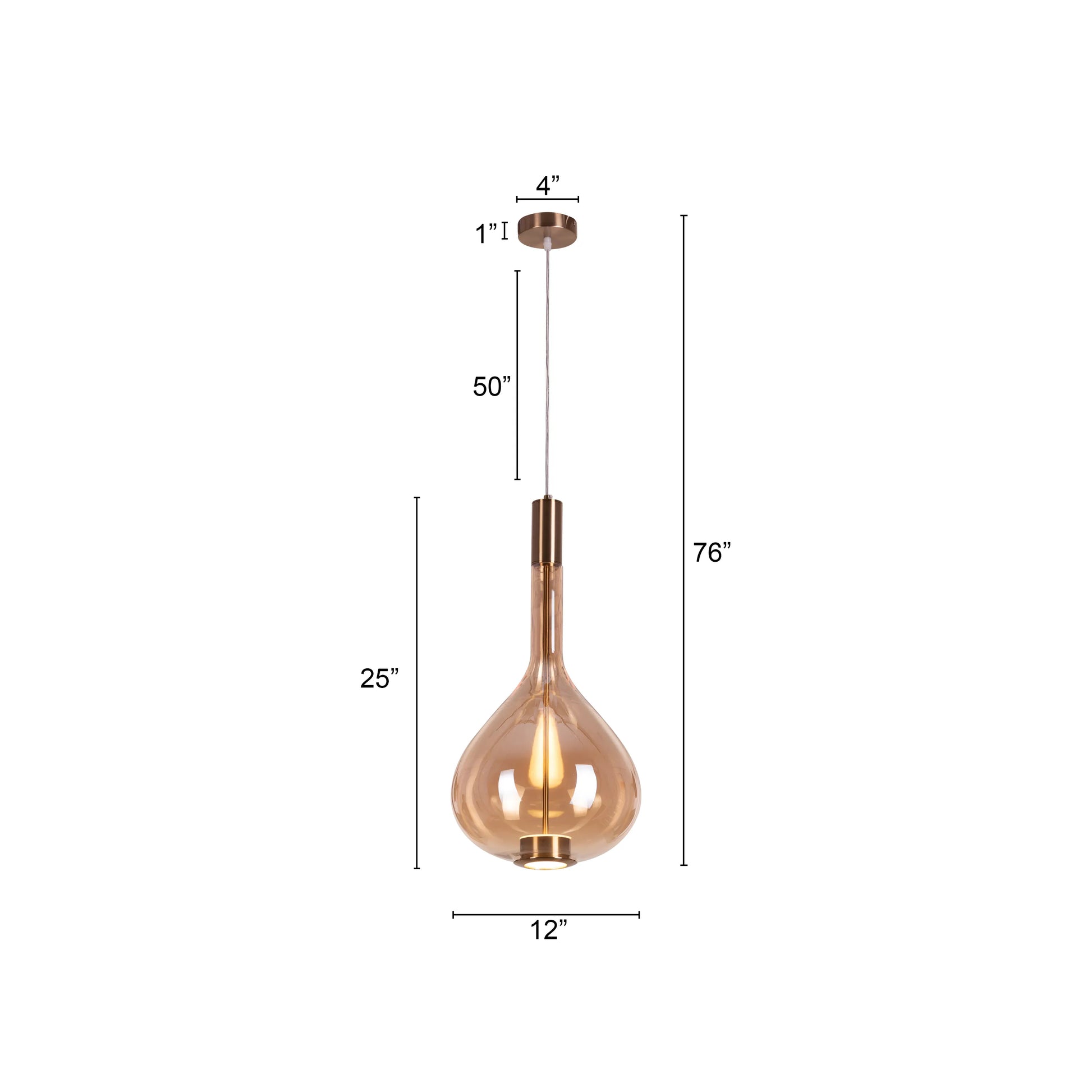 Sophisticated You Own It Pendant Light in Smokey Grey Glass with Energy-Efficient Built-In LED