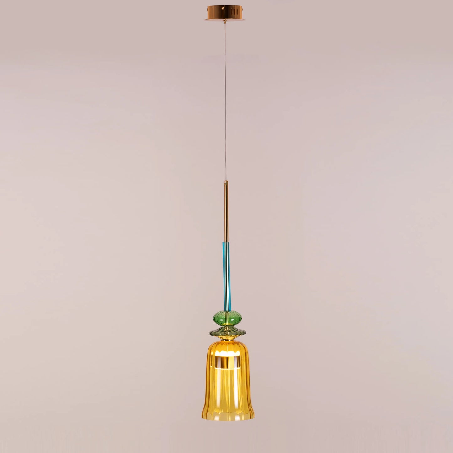 Tropical Treat (Gold, Built-In LED) Glass Pendant Light