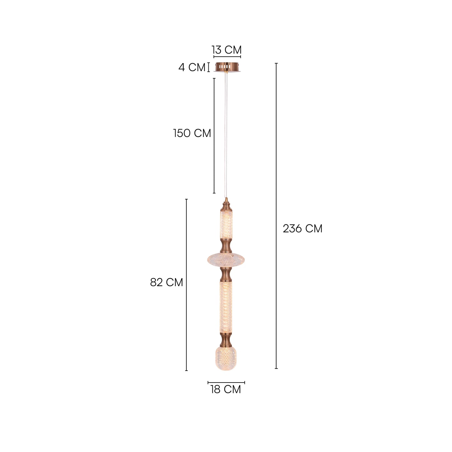 Awake At Dawn (Gold, Dimmable LED with Remote Control) Pendant Light