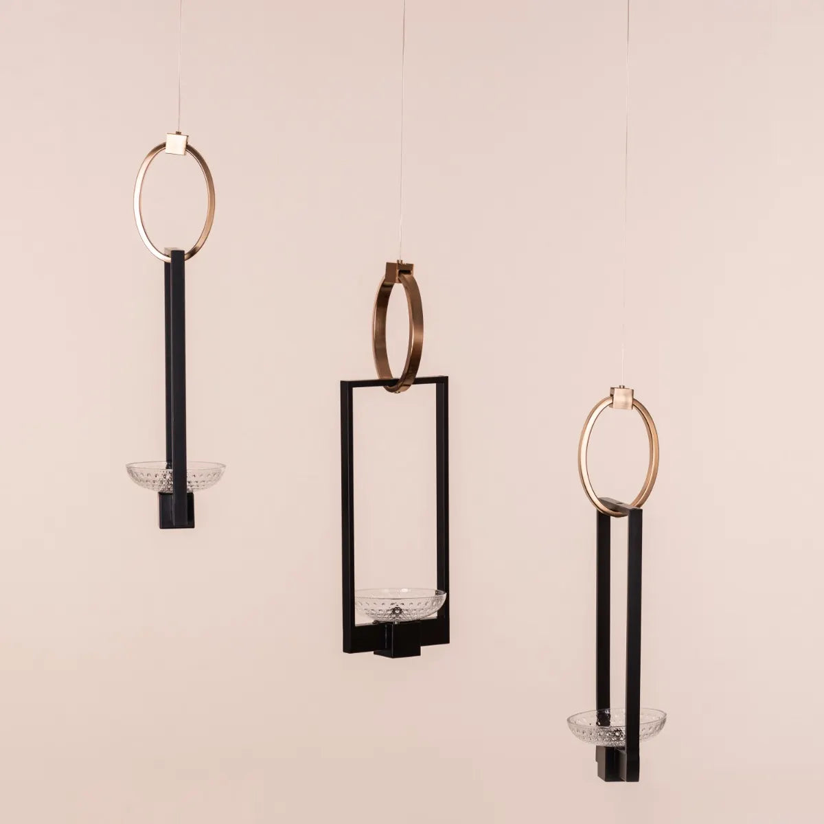 Adding Up (Black, Gold, Dimmable LED with Remote Control) Chandelier