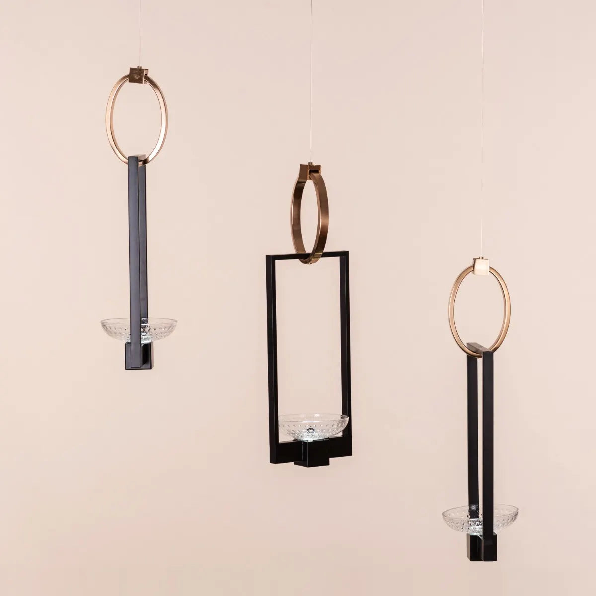 Adding Up (Black, Gold, Dimmable LED with Remote Control) Chandelier