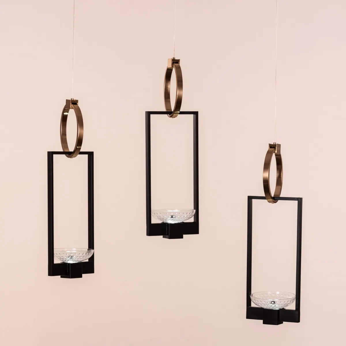 Adding Up (Black, Gold, Dimmable LED with Remote Control) Chandelier