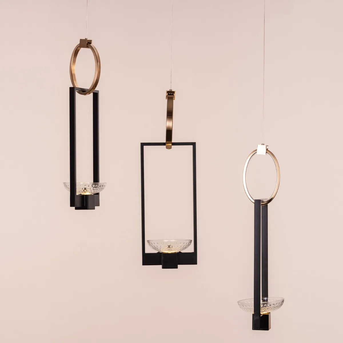 Adding Up (Black, Gold, Dimmable LED with Remote Control) Chandelier