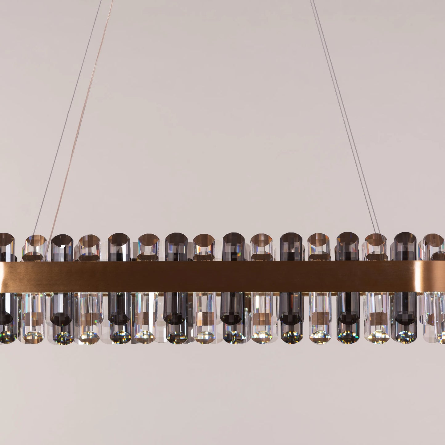 Start From Scratch (Large, Gold, Dimmable LED with Remote Control) Oval Crystal Chandelier