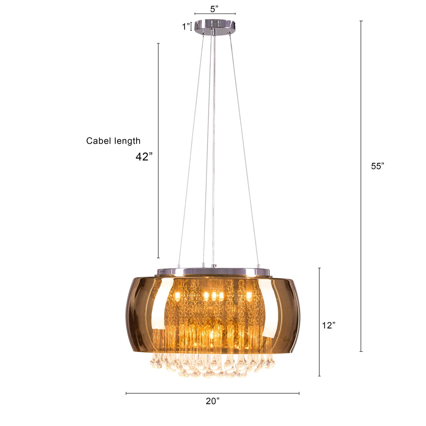 Enchanted Gold Crystal Chandelier