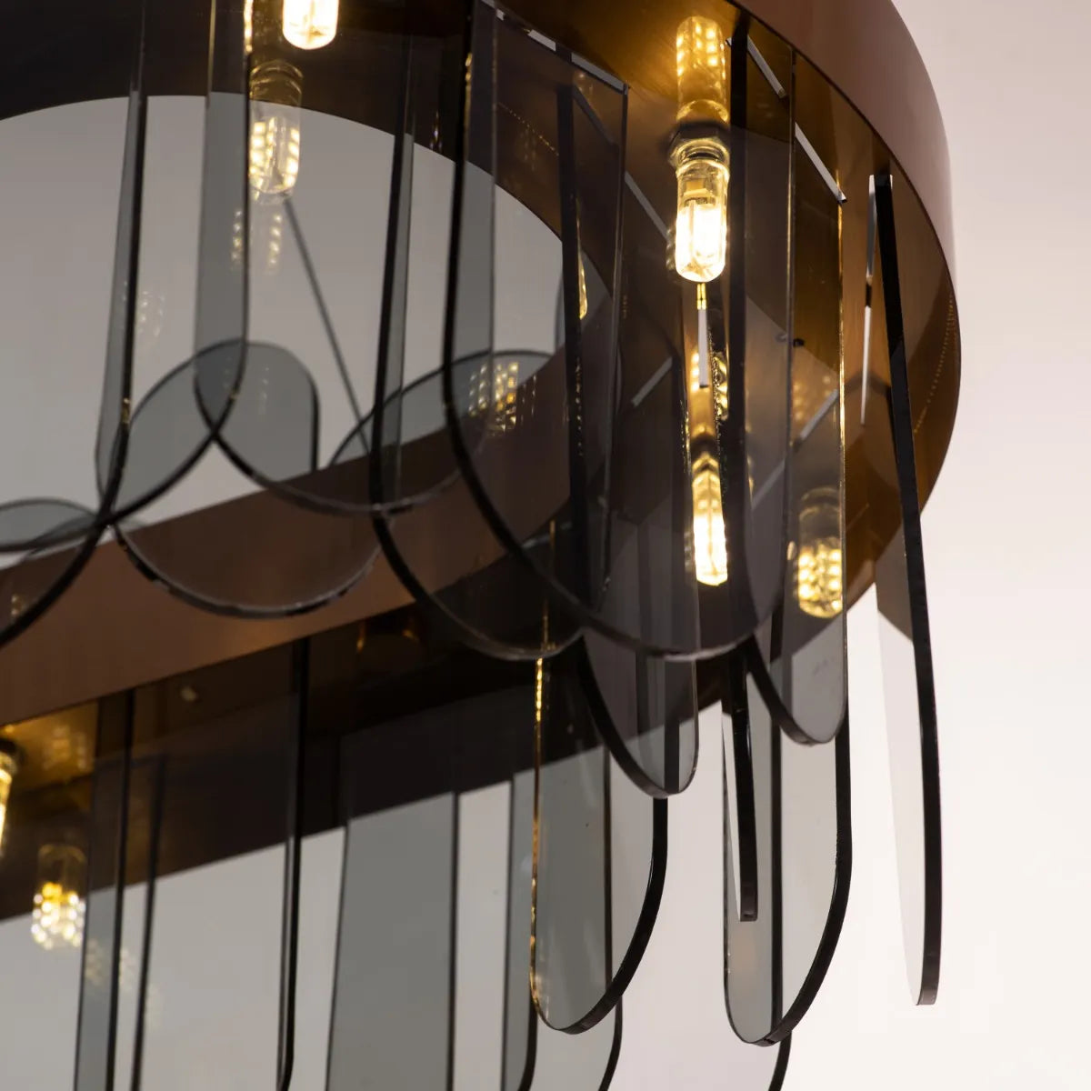 Join The Party Oval Chandelier with crystal accents and sleek metallic finish.