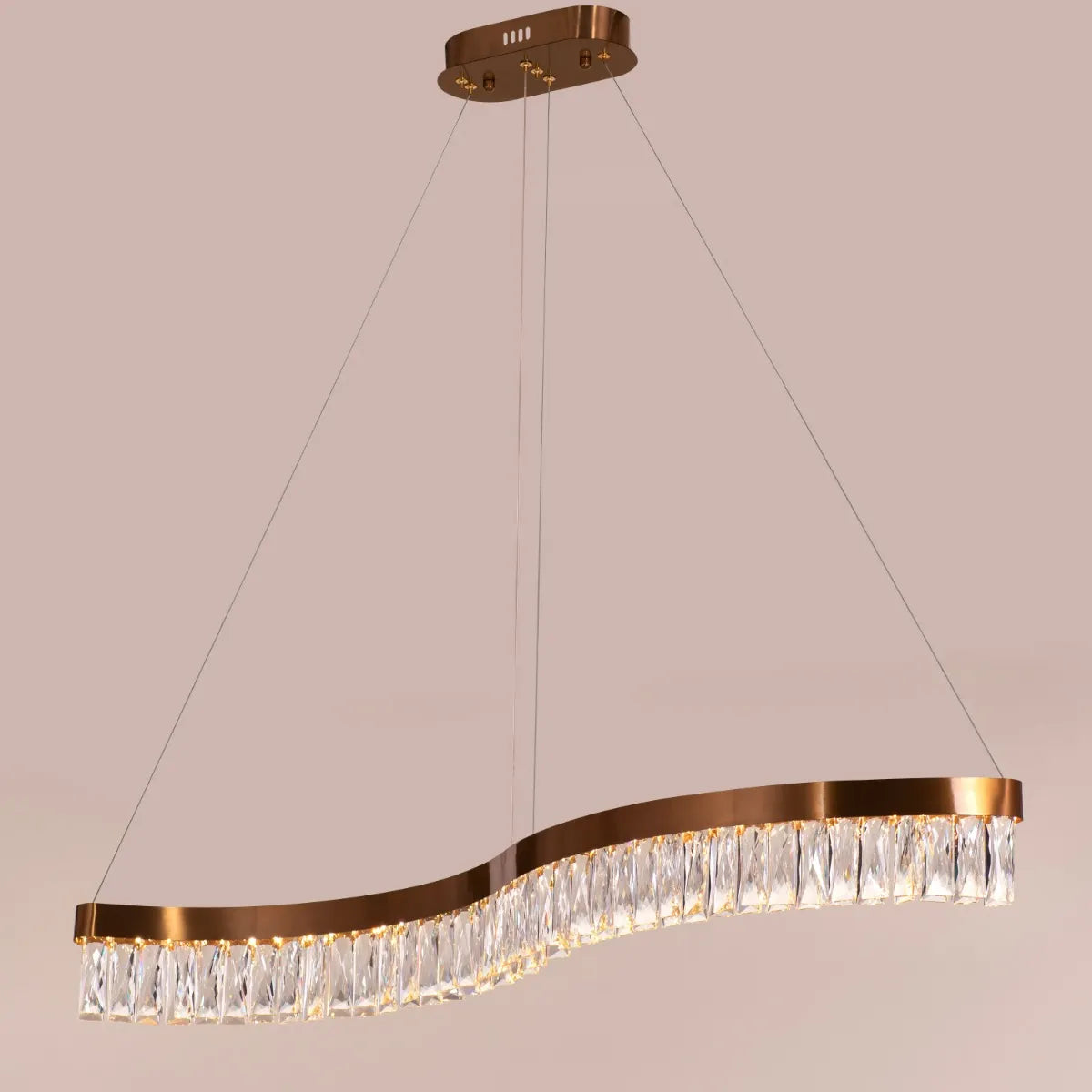 Through The Fire Long Crystal Chandelier