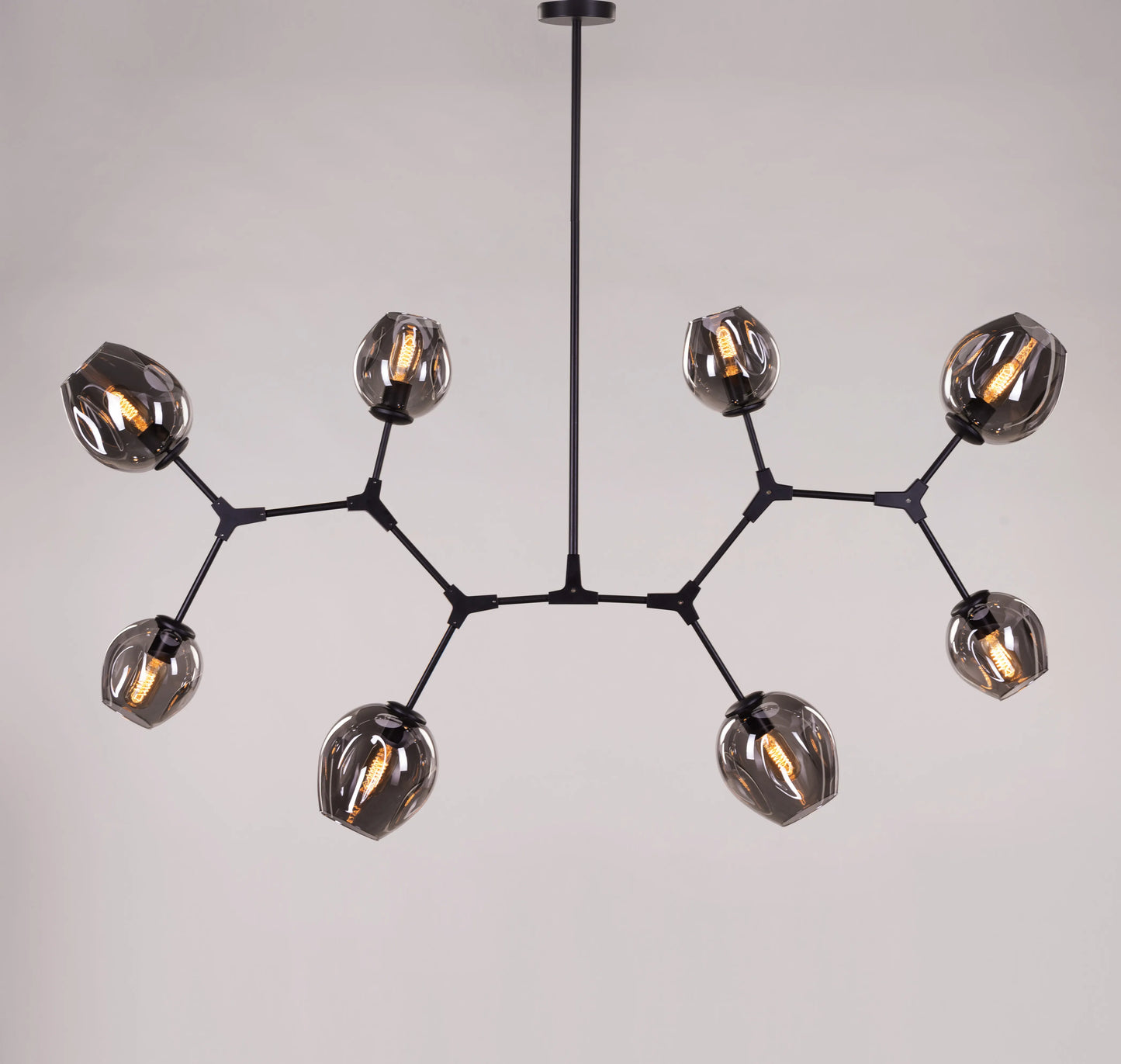 Games People Play (Large, Black, Smokey Grey) Glass Chandelier