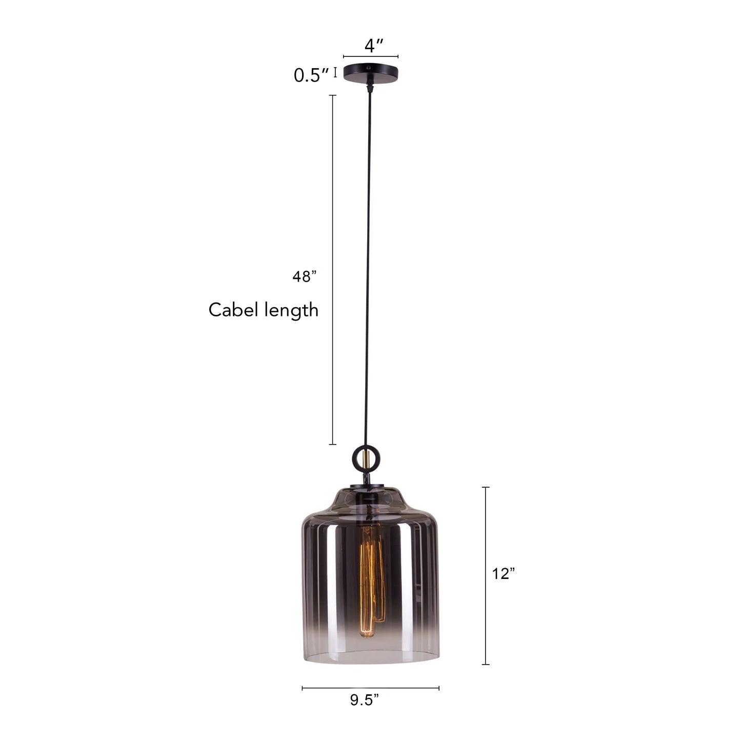 Ray Of Light (Dark Smokey Grey) Signature Pendant Light