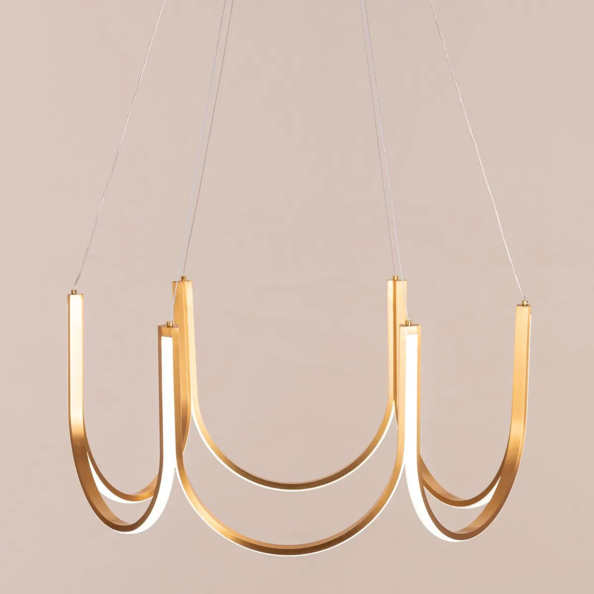 Medium gold chandelier with dimmable LED lights