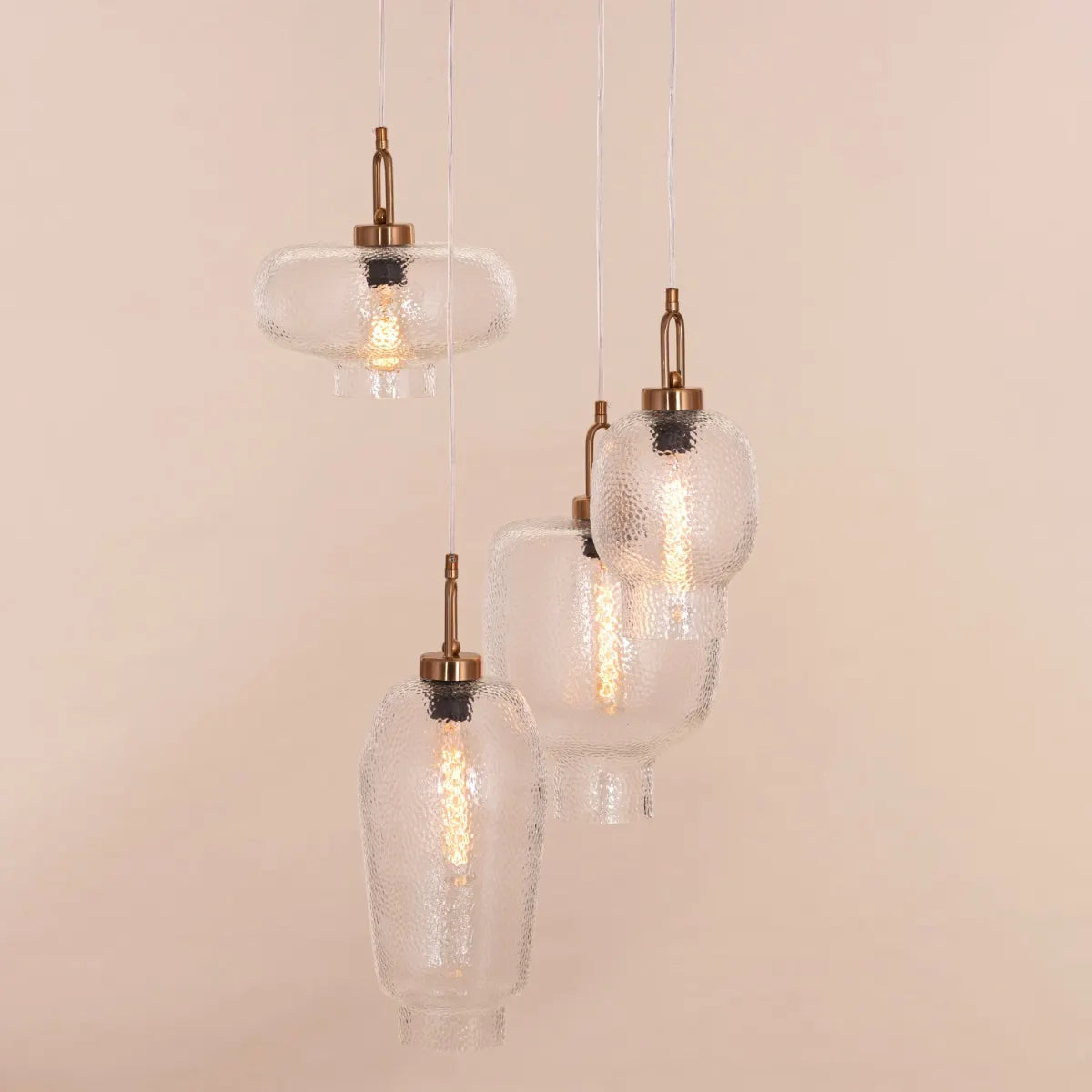 Take Me Traveling (Small, Gold) Glass Chandelier