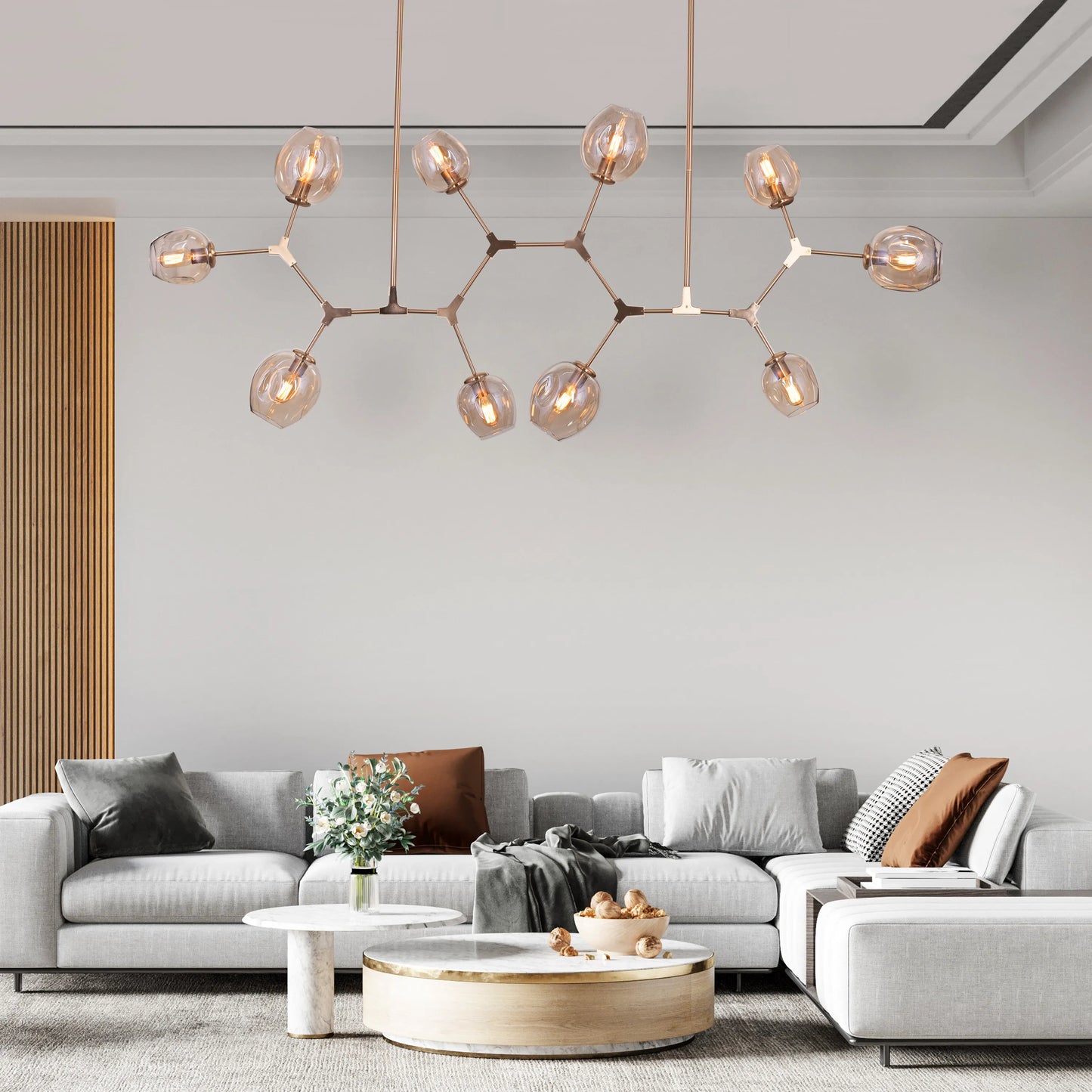 Games People Play Cognac Glass Chandelier