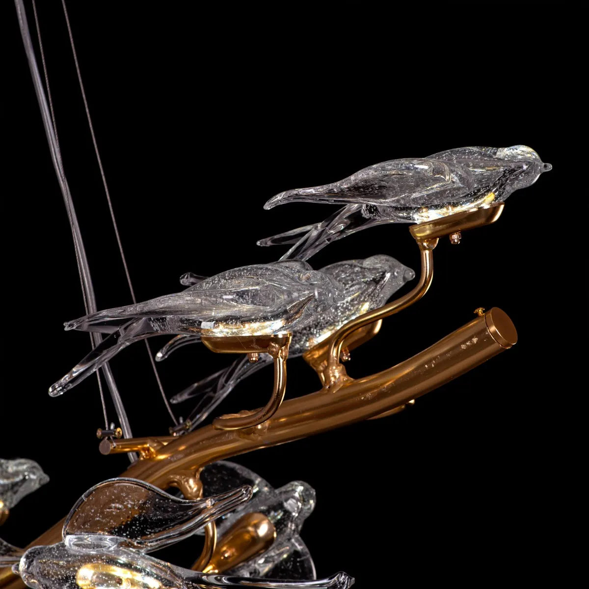 Birds Of Paradise (Large, Gold, Dimmable LED with Remote Control) Chandelier