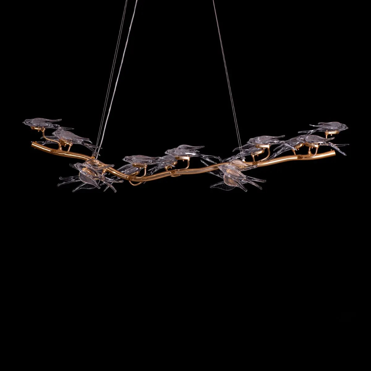 Birds Of Paradise (Large, Gold, Dimmable LED with Remote Control) Chandelier