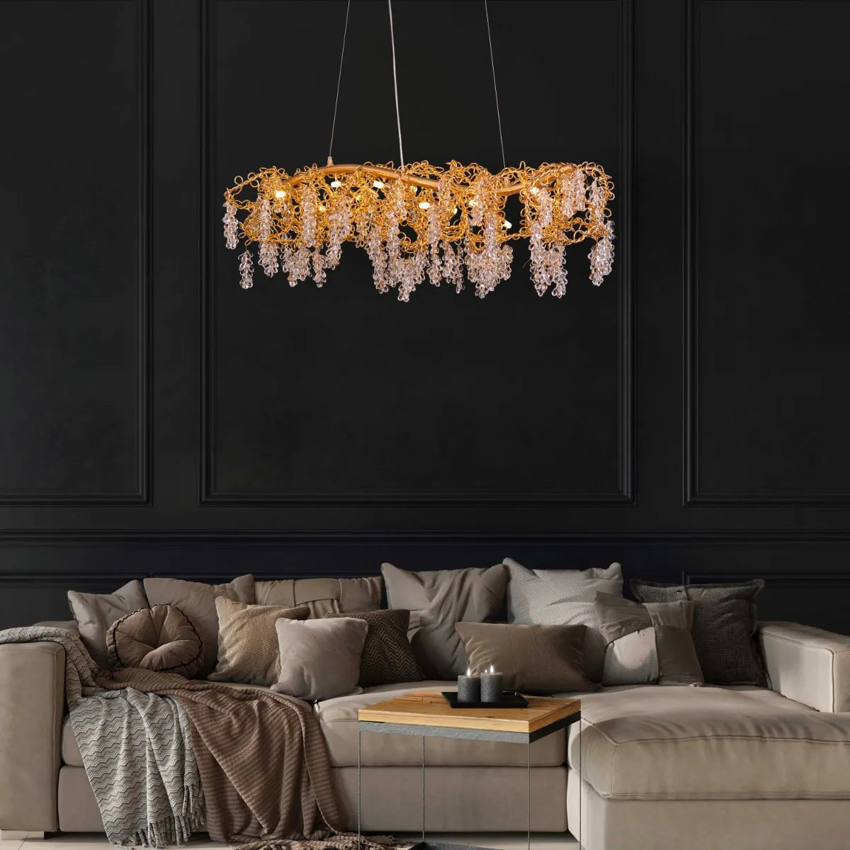 Believe In Magic (Large, Gold) Crystal Chandelier