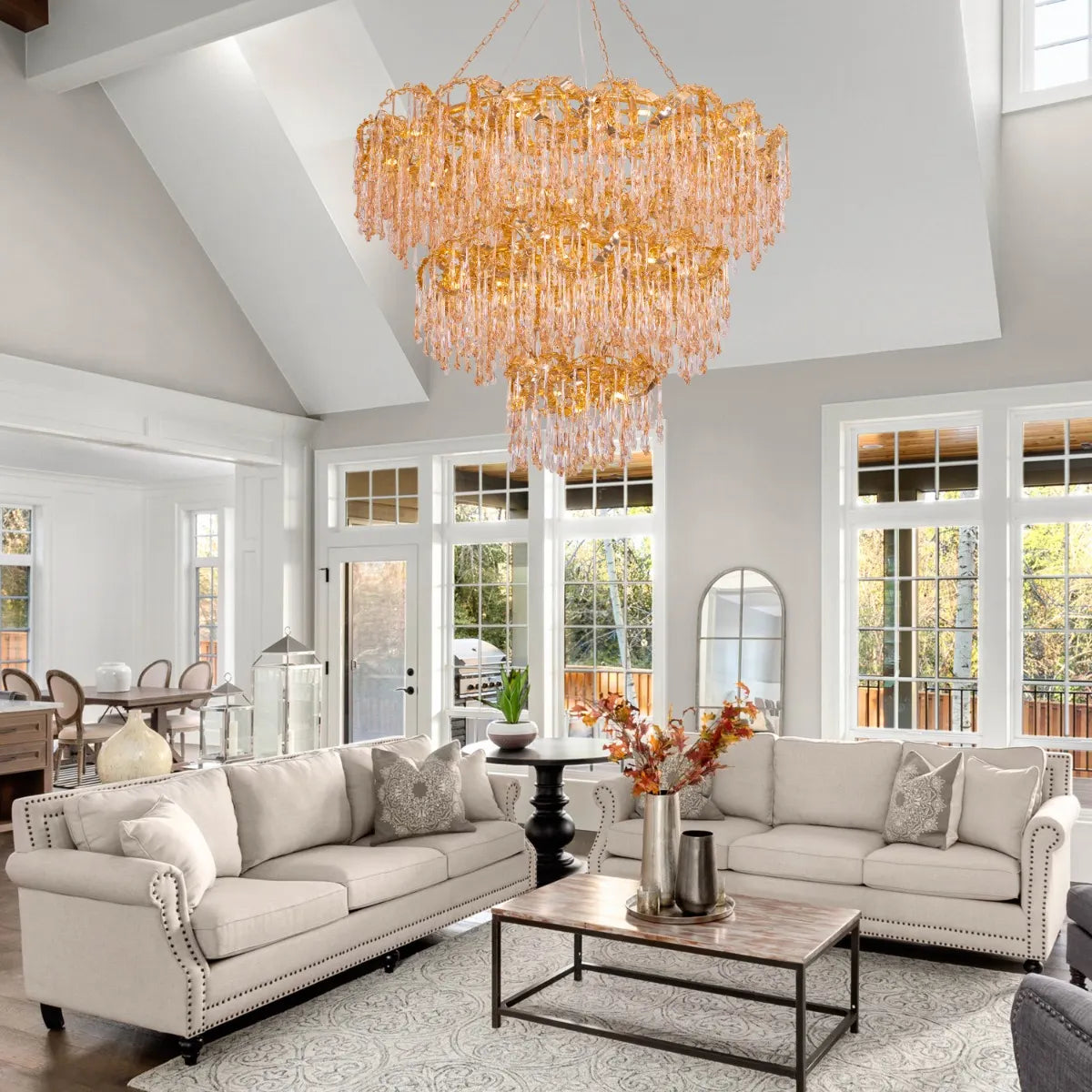 Stardust (Large, Gold) 3-Layer Crystal Chandelier