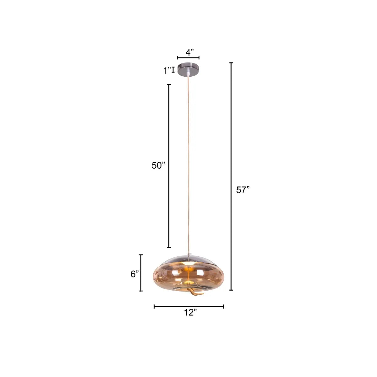 Change To Grow (Blue, Amber, Built-In LED) Glass Pendant Light