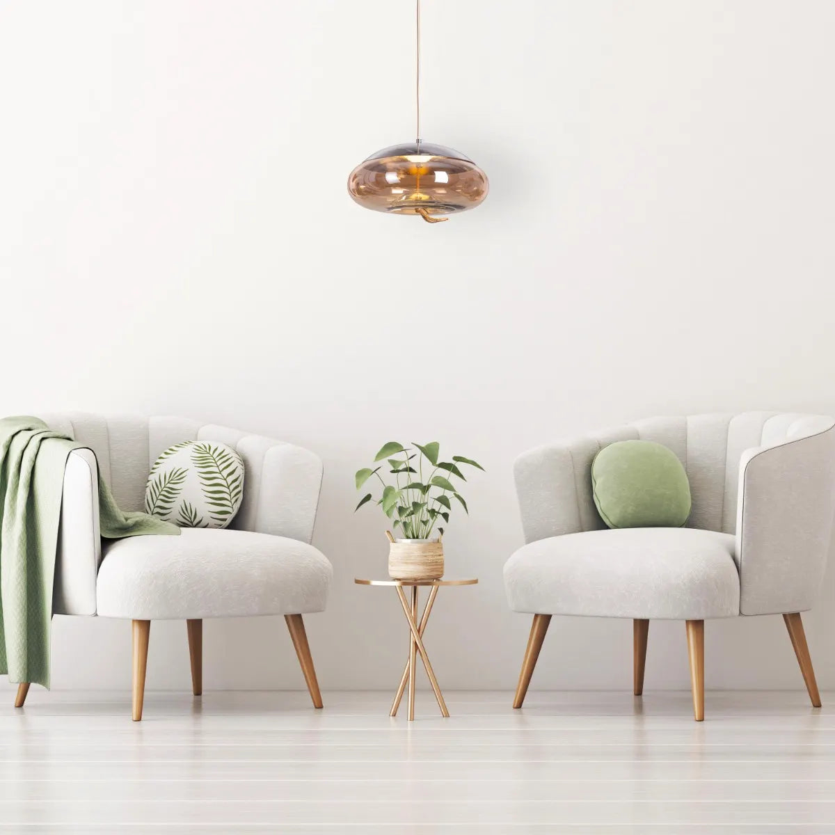 Change To Grow (Blue, Amber, Built-In LED) Glass Pendant Light