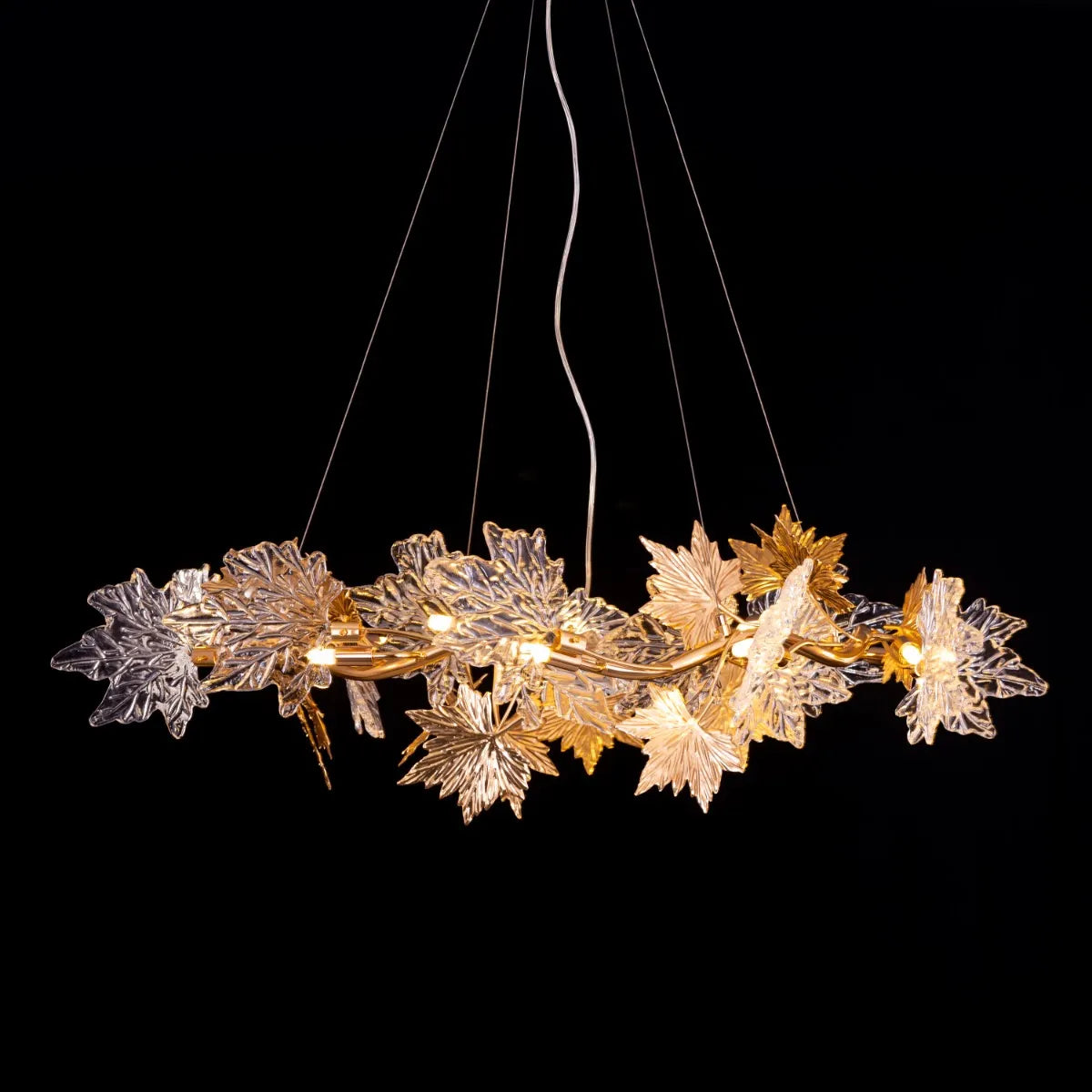 Falling For Flowers (Large, Gold) 1,2-Layer Tree Branch Crystal Chandelier