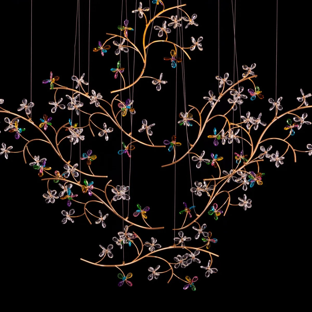 Reason Of The Season (Large, Gold, 3 Color Dimmable Built-In LED Spotlight With Remote Control) Crystal Tree Branch Chandelier