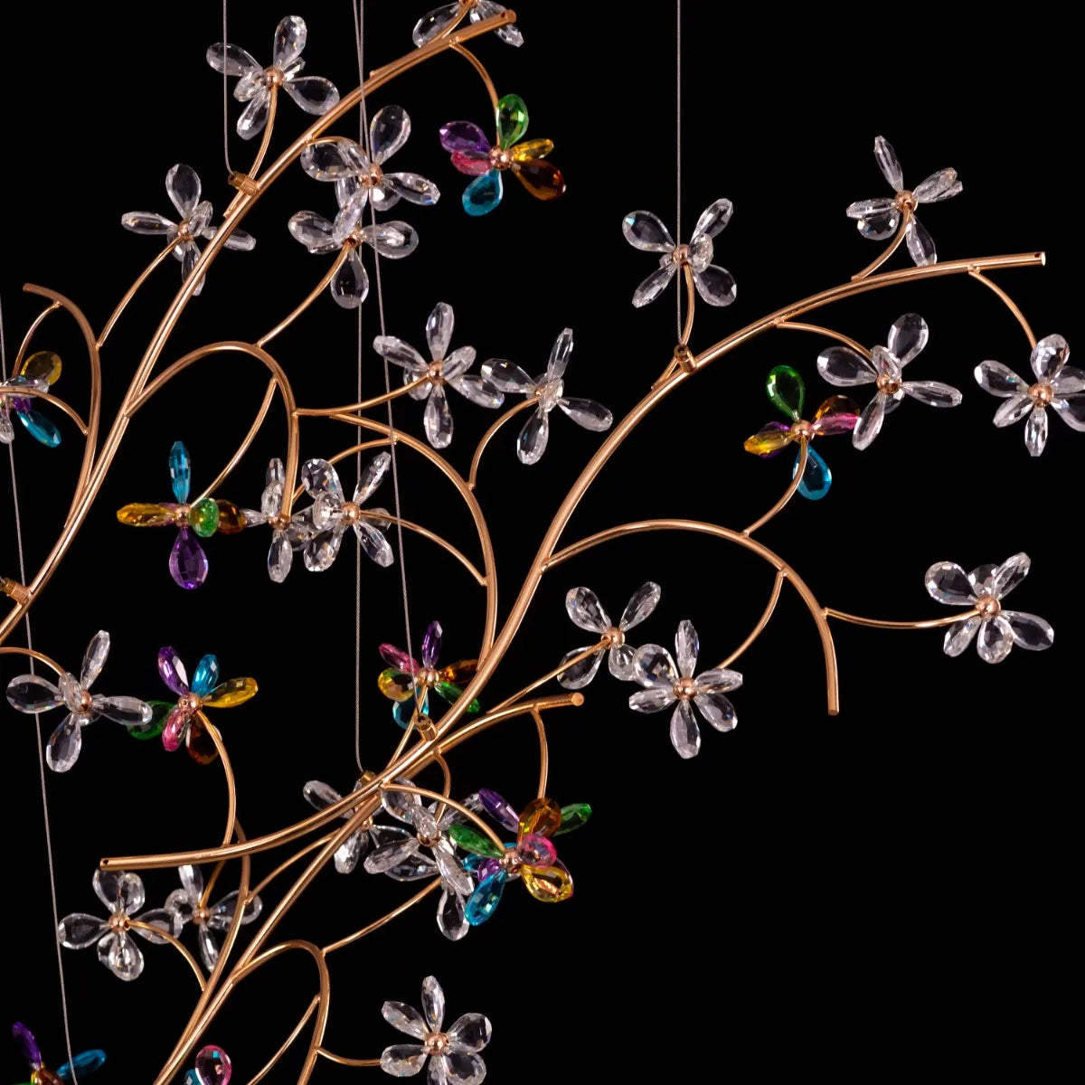 Reason Of The Season (Large, Gold, 3 Color Dimmable Built-In LED Spotlight With Remote Control) Crystal Tree Branch Chandelier