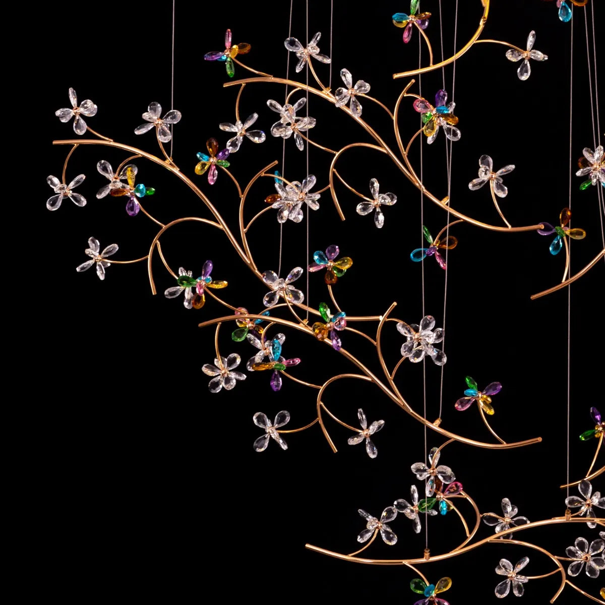 Reason Of The Season (Large, Gold, 3 Color Dimmable Built-In LED Spotlight With Remote Control) Crystal Tree Branch Chandelier