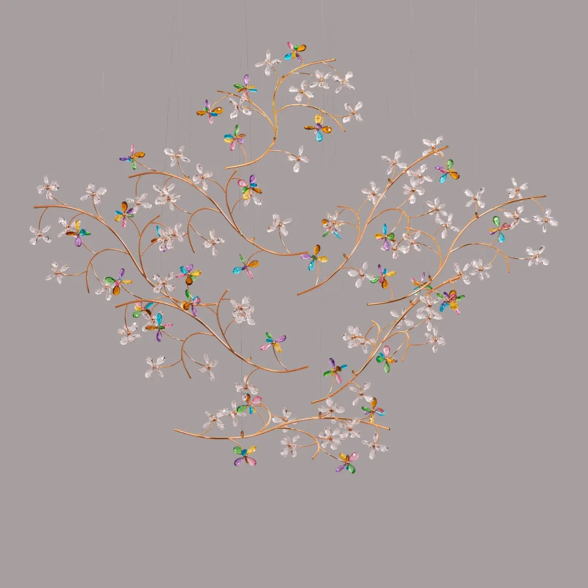 Reason Of The Season (Large, Gold, 3 Color Dimmable Built-In LED Spotlight With Remote Control) Crystal Tree Branch Chandelier