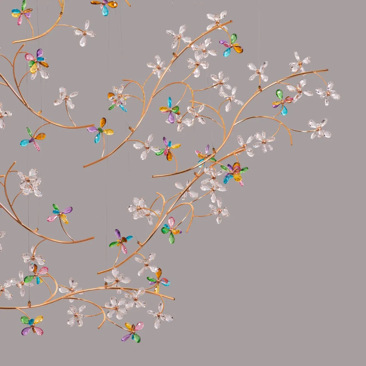 Reason Of The Season (Large, Gold, 3 Color Dimmable Built-In LED Spotlight With Remote Control) Crystal Tree Branch Chandelier