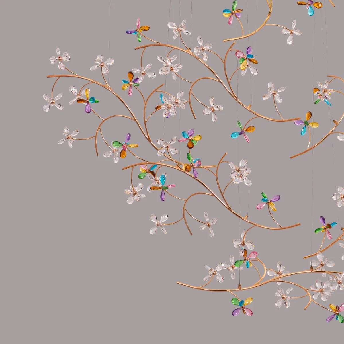 Reason Of The Season (Large, Gold, 3 Color Dimmable Built-In LED Spotlight With Remote Control) Crystal Tree Branch Chandelier