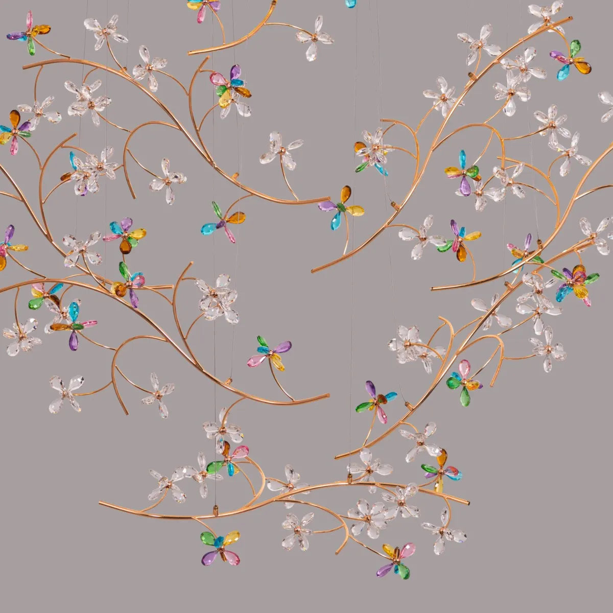 Reason Of The Season (Large, Gold, 3 Color Dimmable Built-In LED Spotlight With Remote Control) Crystal Tree Branch Chandelier