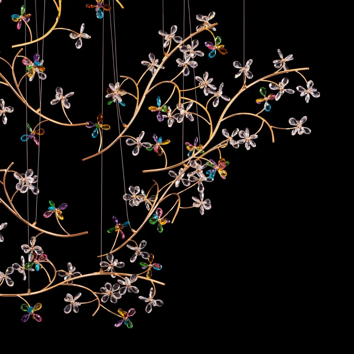 Reason Of The Season (Large, Gold, 3 Color Dimmable Built-In LED Spotlight With Remote Control) Crystal Tree Branch Chandelier