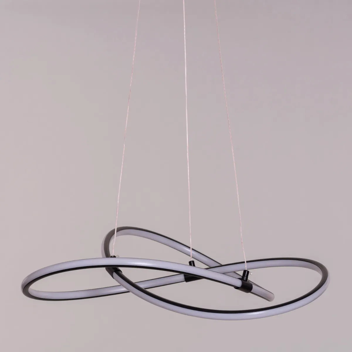 Twist Of Fate (Medium, Black, 3 Color Dimmable LED with Remote Control) Chandelier