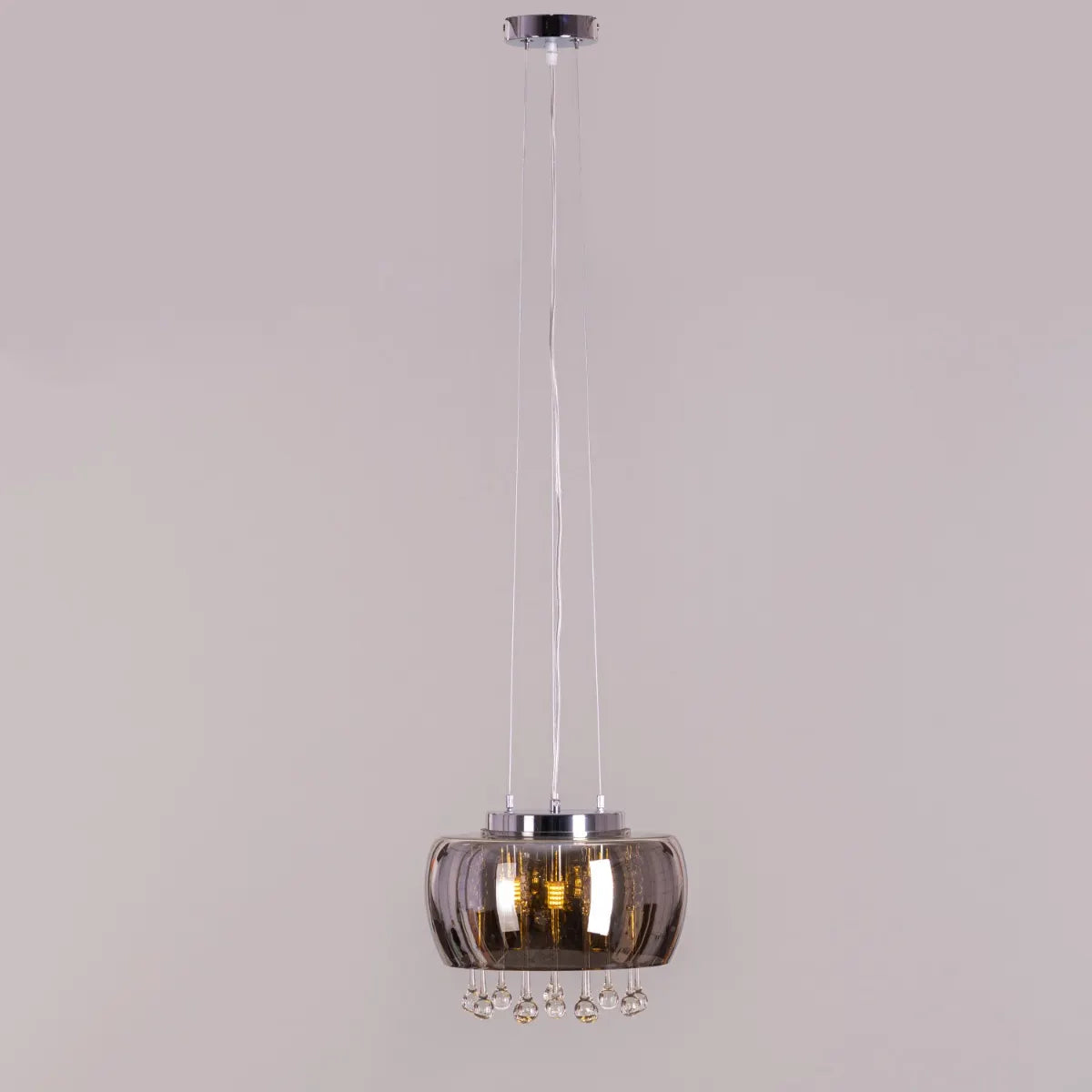 Enamoured Mini (28 cm, Smokey Grey, Mirror Finish) Crystal Pendant Light