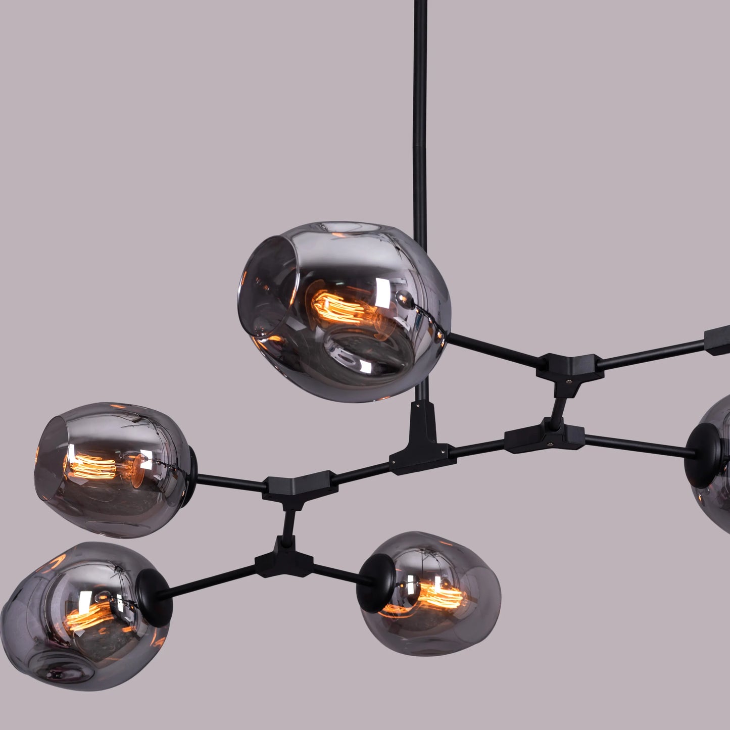 Games People Play (Large, Black, Smokey Grey) Glass Chandelier