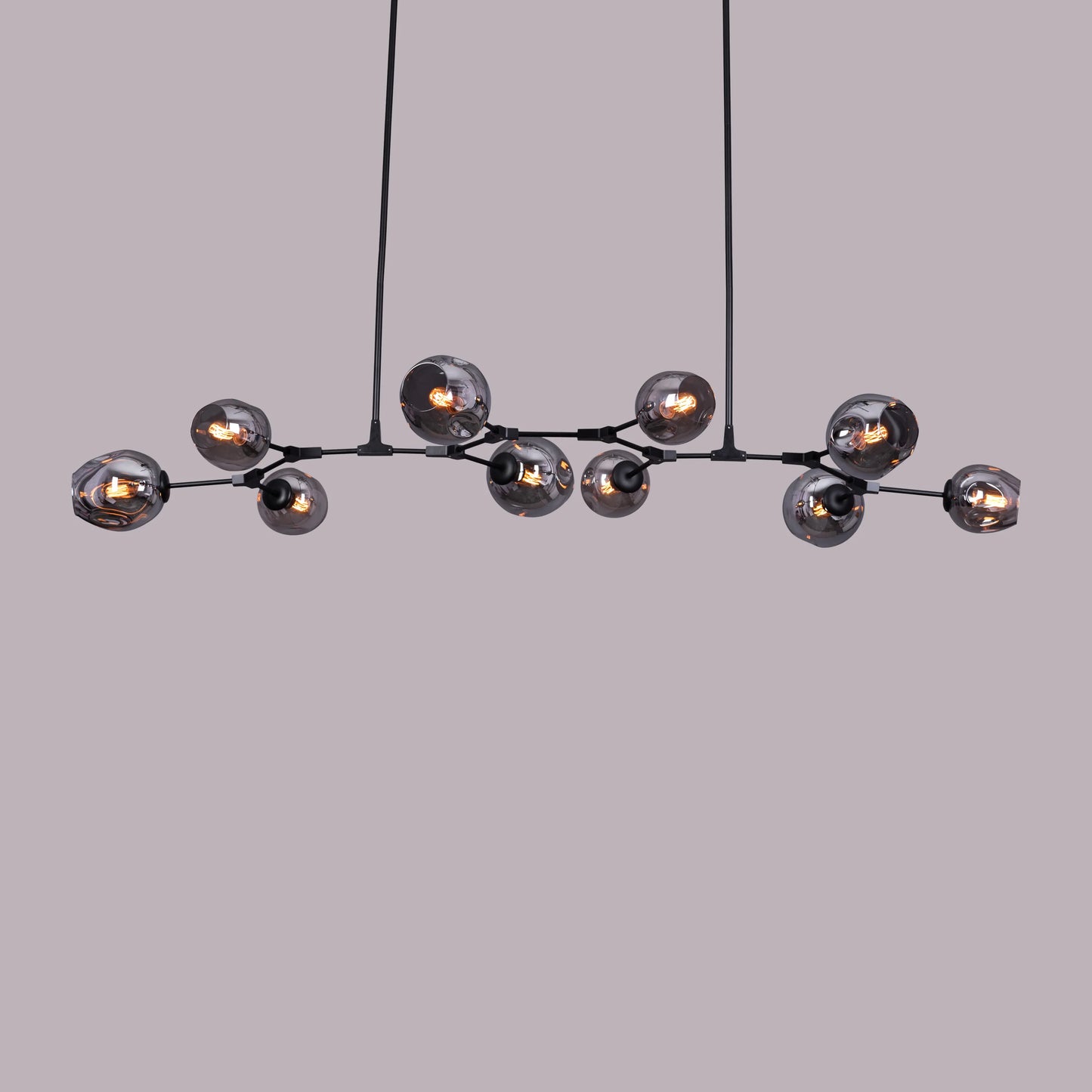 Games People Play (Large, Black, Smokey Grey) Glass Chandelier