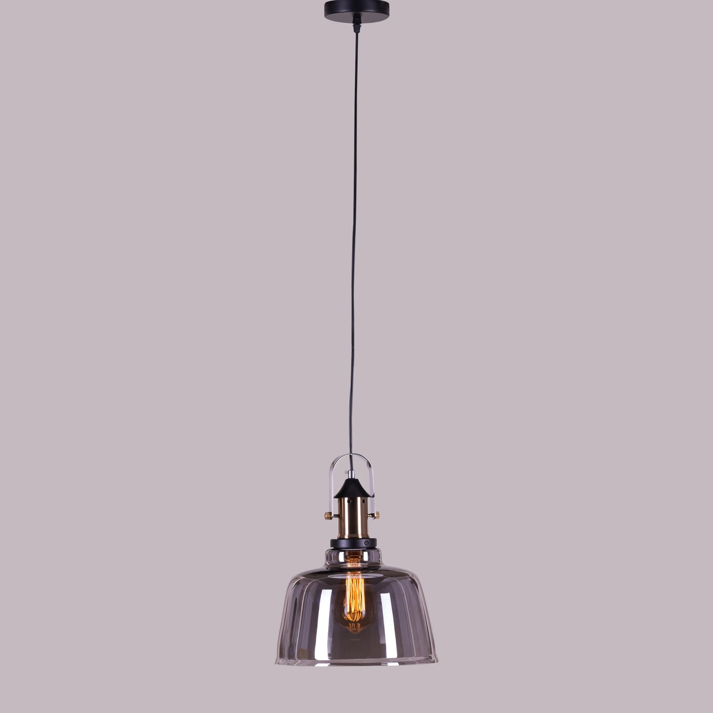 Glassy Eyed (Amber, Smokey) Glass Pendant Light