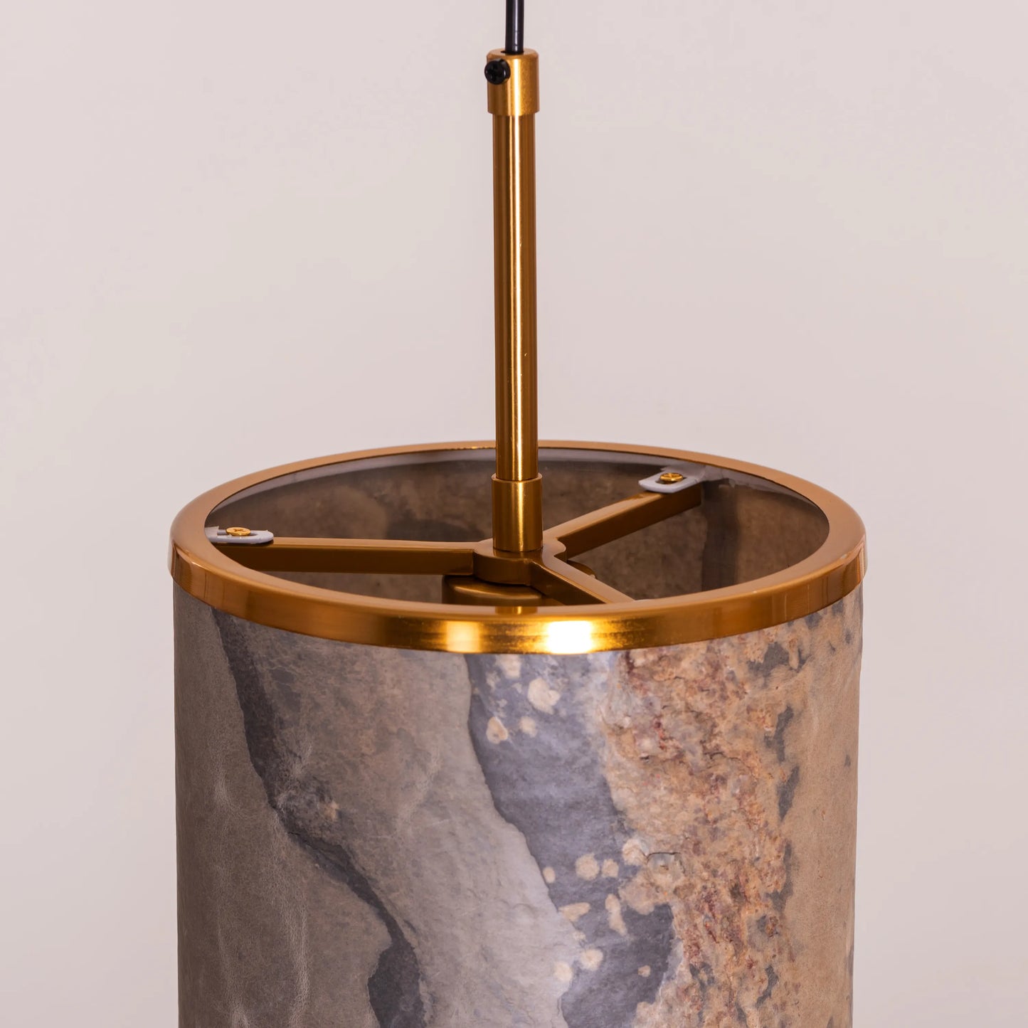 Sunset Slate (Gold) Stone Veneer Pendant Light