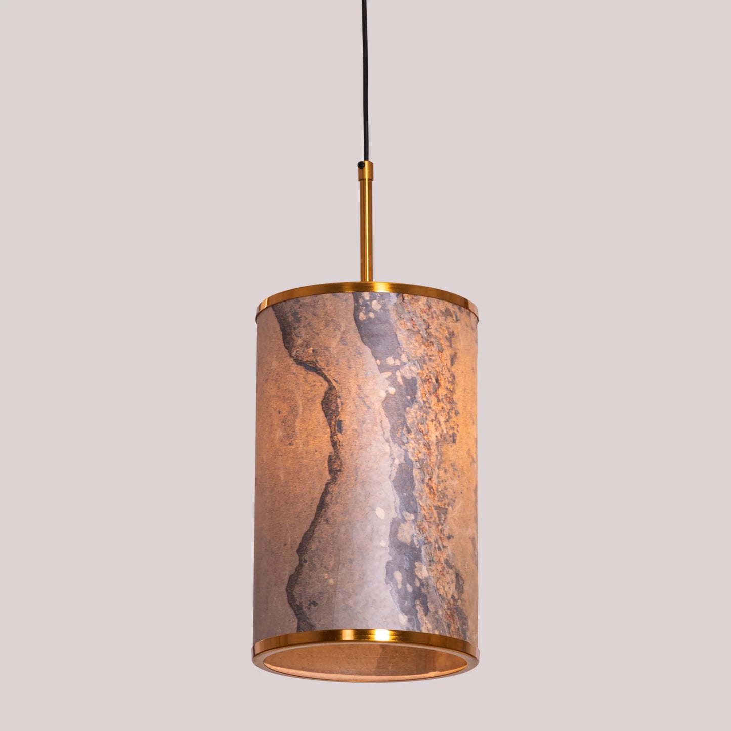 Sunset Slate (Gold) Stone Veneer Pendant Light