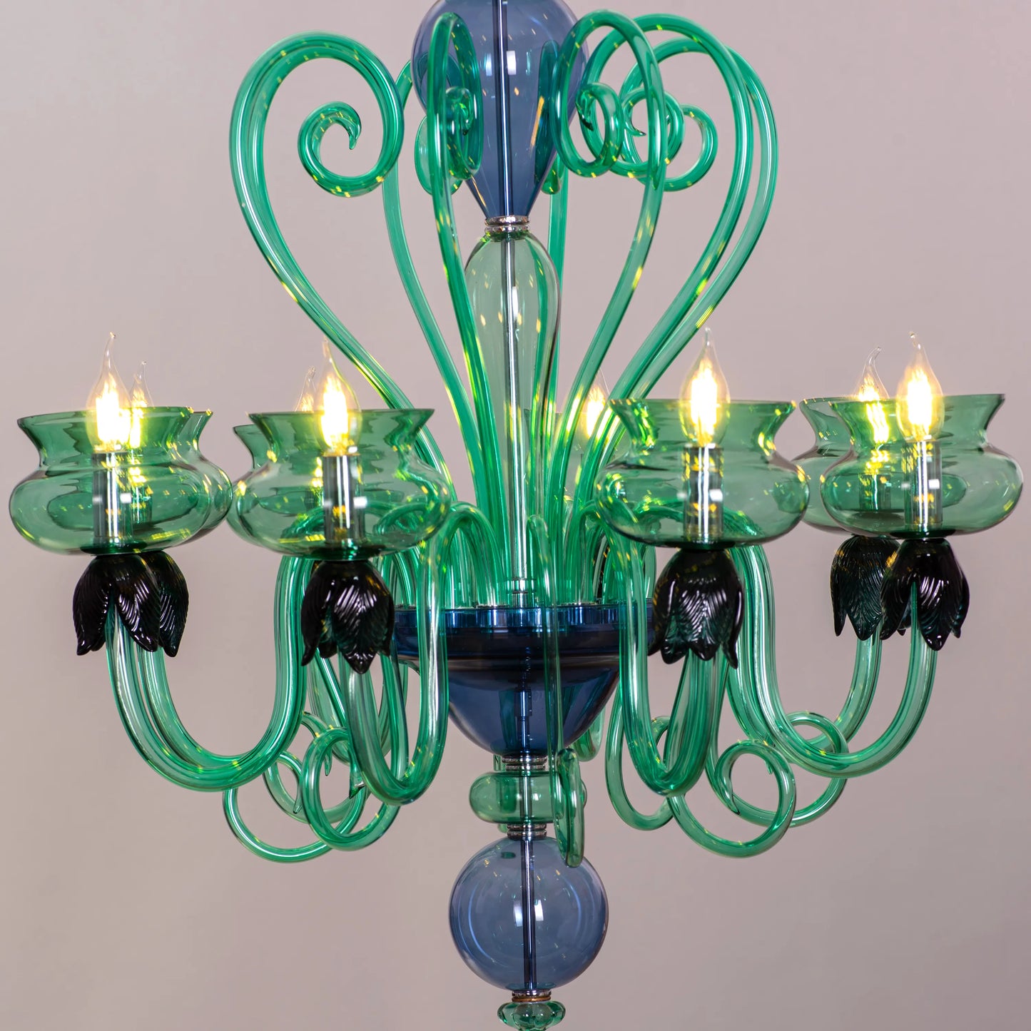 Kind To The Mind (Large, Green, Blue) Clear Glass Chandelier