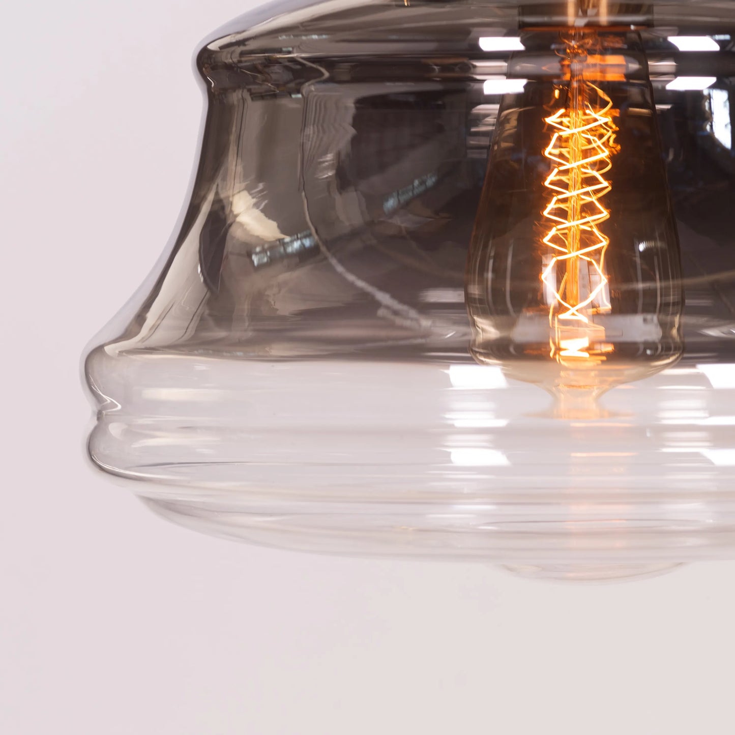 Eyes Closed (Gold, Smokey Grey) Clear Glass Pendant Light