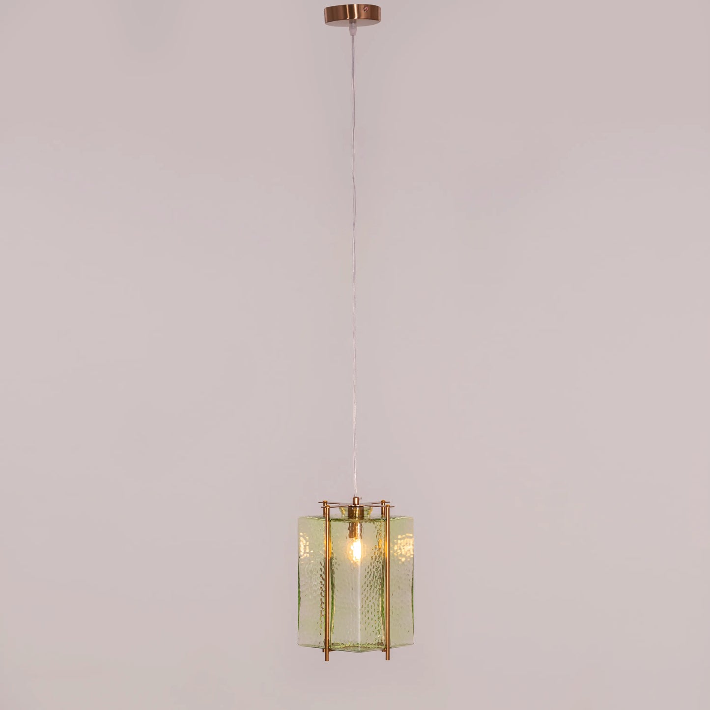 Slideshow (Large, Green, Amber) Textured Glass Pendant Light