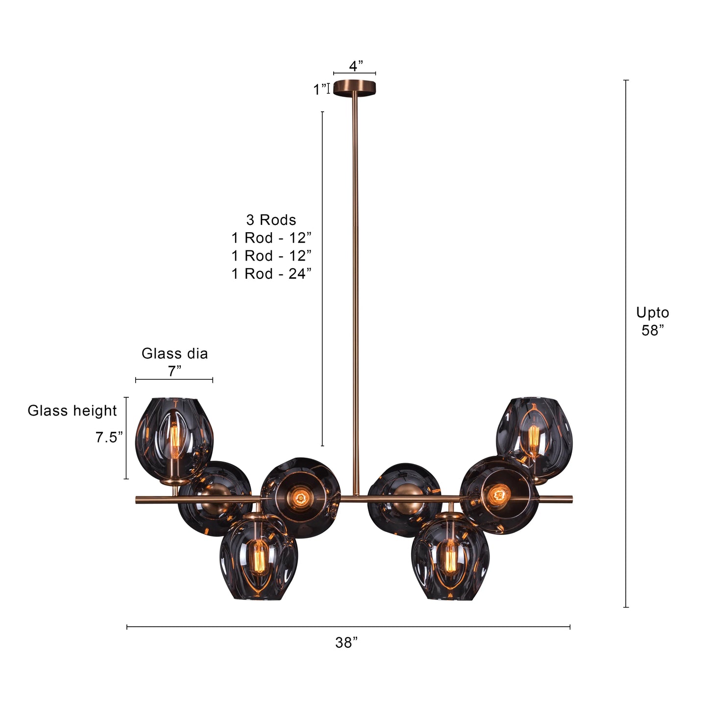 The Night Is Young Glass Chandelier