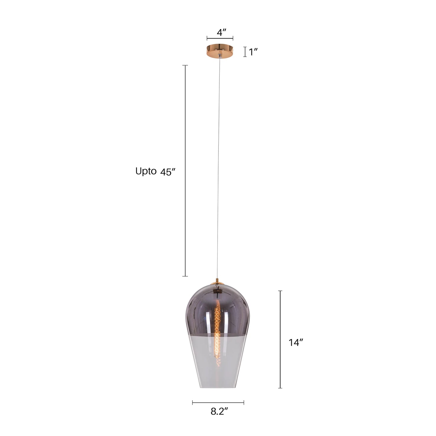 Have It All ( Smokey Grey) Glass Pendant Light