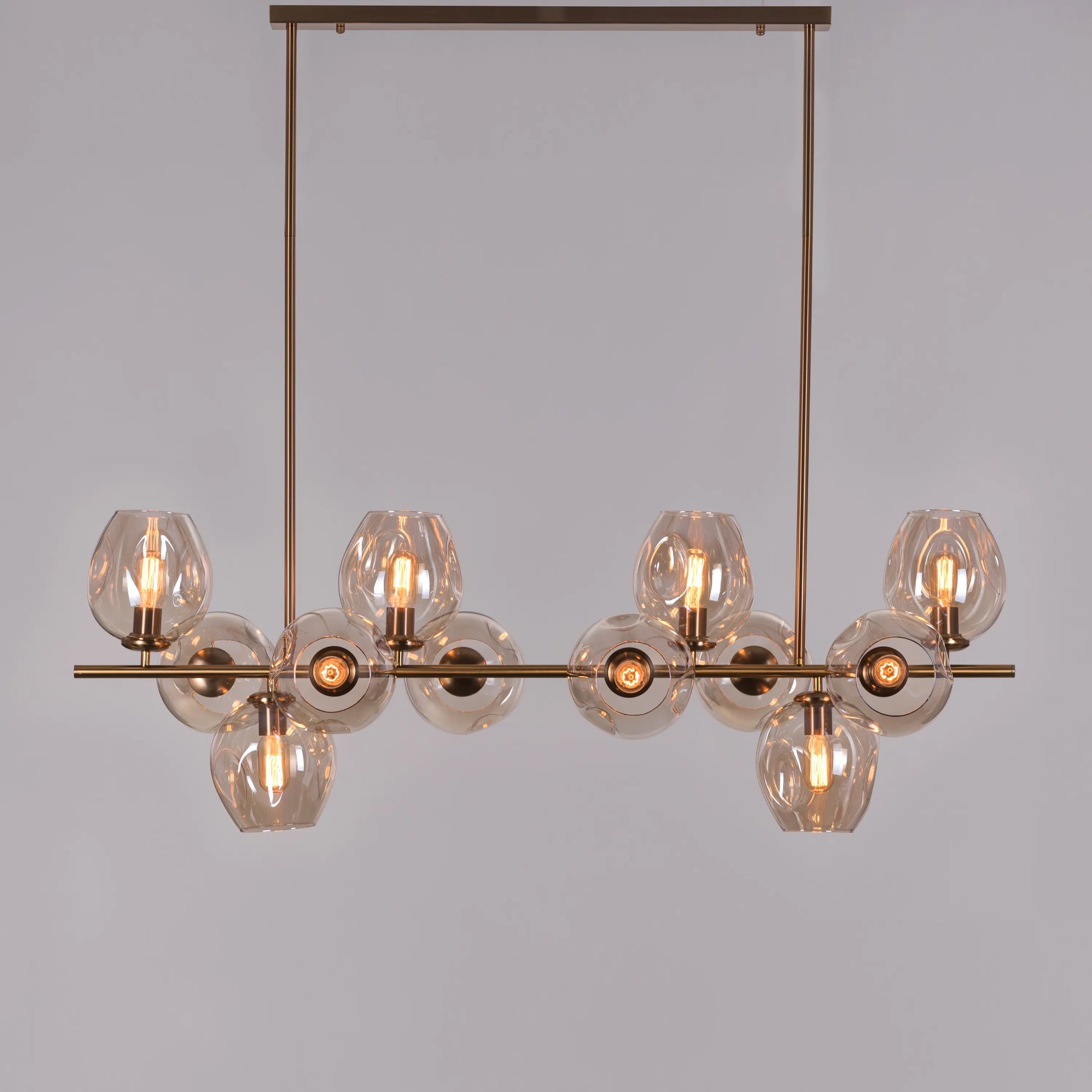 Elegant glass chandelier inspired by nighttime cityscapes